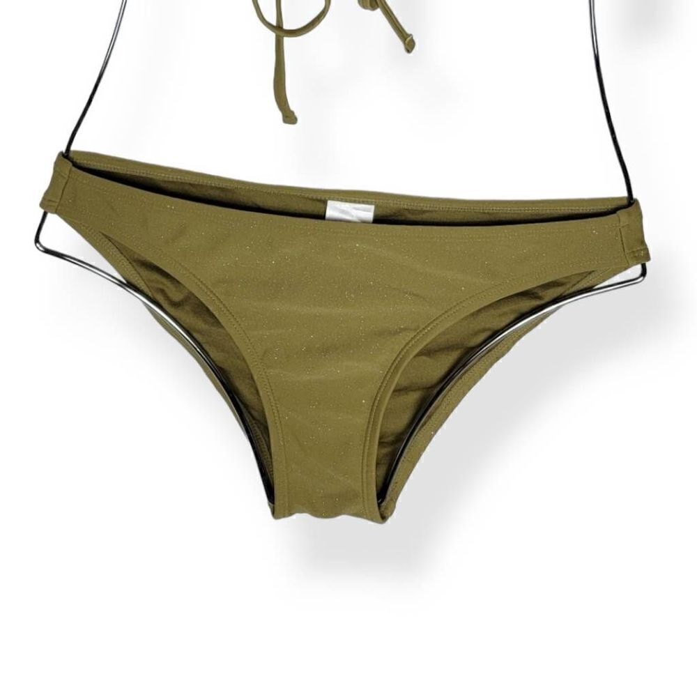 Xhilaration Green Glittery Cheeky Bikini Bottom Small Jrs.